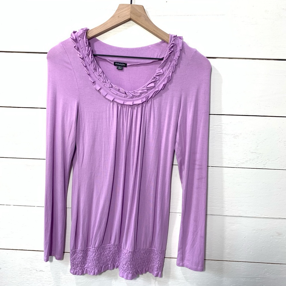 Maurices purple long sleeve small fitted blouse